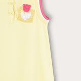 Sarong with flower and collar - yellow