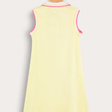 Sarong with flower and collar - yellow
