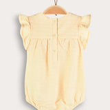 Baby overalls with embroidery - yellow