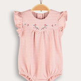 Baby overalls with embroidery - pink