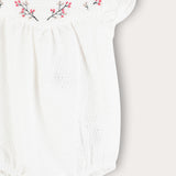 Baby overalls with embroidery - cream