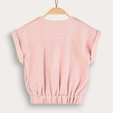 Button-down vest with embroidery - pink