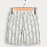 Striped Bermuda Shorts - Black