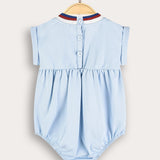 Crocheted Baby Overalls - Light Blue