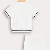 Double Button Baby Set - Cream