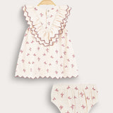 Printed dress with built-in bottoms - pink
