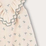 Printed dress with frozen bottom - red