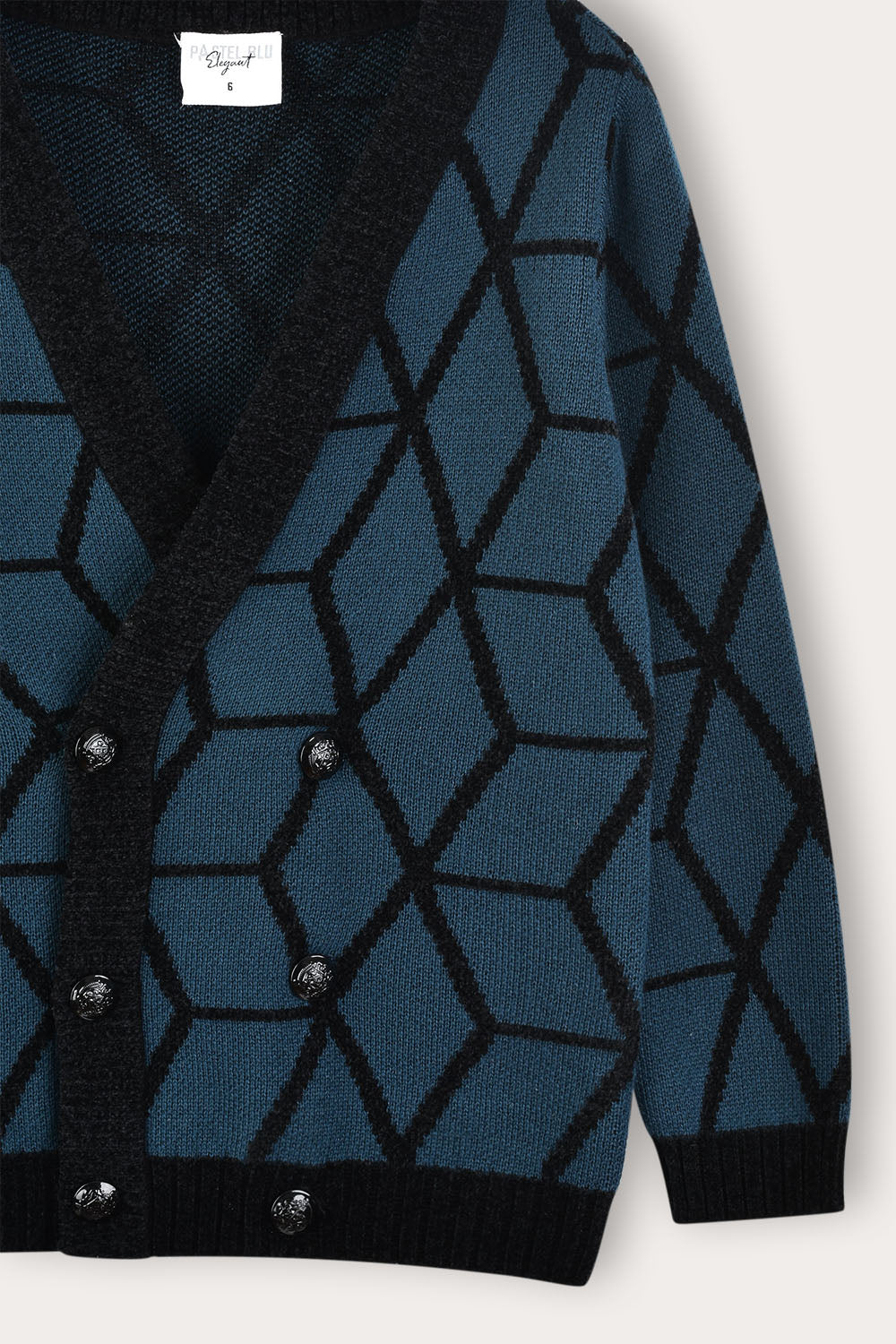 קרדיגן סריג גאומטרי - טורקיז | בנים | פסטל בלו | תמונה 2