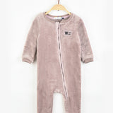 Fleece overalls with zipper - purple