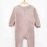 Fleece overalls with zipper - purple