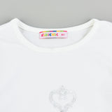 Girls' Shirt with Keyhole and Bow - Cream