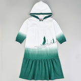 Ship print dress - green