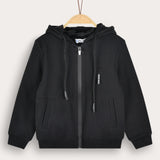 Unisex Basic French Terry Hoodie - Black