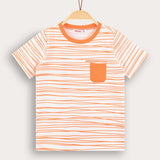 Slim-fit shirt with thin stripes - orange