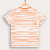 Slim-fit shirt with thin stripes - orange