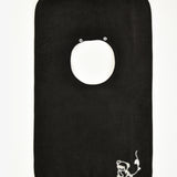 Towel apron with embroidery - black
