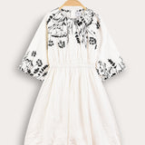 Floral print dress - black