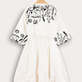 Floral print dress - black
