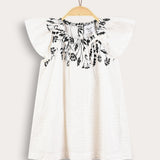 Romper with muslin sleeves - black