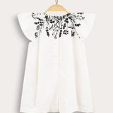 Romper with muslin sleeves - black