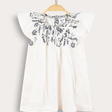 Romper with muslin sleeves - blue