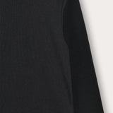 Half-turtleneck Rib Transition Shirt - Black
