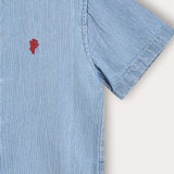 Striped button-down shirt - blue