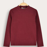 Ribbed mock-neck shirt - beige