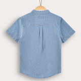 Striped button-down shirt - blue