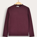 Ribbed Half-Turtleneck Shirt - Purple