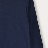 Ribbed Half-Turtleneck Top - Navy