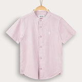Striped button-down shirt - cherry