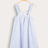 Striped halter top - light blue