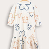 Floral embroidered dress - blue