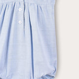 Overalls with floral embroidery - blue