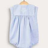 Overalls with floral embroidery - blue