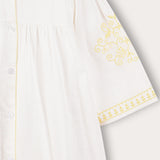 Dress with floral embroidery - yellow