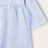 Dress with floral embroidery - blue