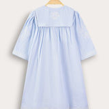 Dress with floral embroidery - blue
