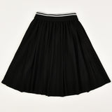Pleated Jersey Nylon Skirt - Black