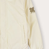 Nylon bomber with fur collar - Cream