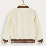 Nylon bomber with fur collar - Cream