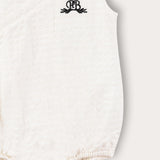 Embroidered Wrap Overalls - Black