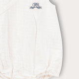 Embroidered Wrap Overalls - Blue