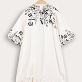 Floral print dress - black