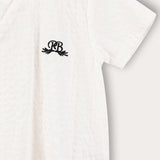 Embroidered wrap top - black