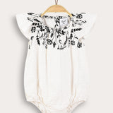 Romper with muslin sleeves - black