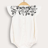 Romper with muslin sleeves - black