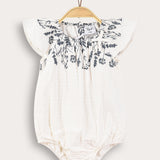 Romper with muslin sleeves - blue