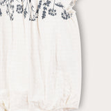 Romper with muslin sleeves - blue